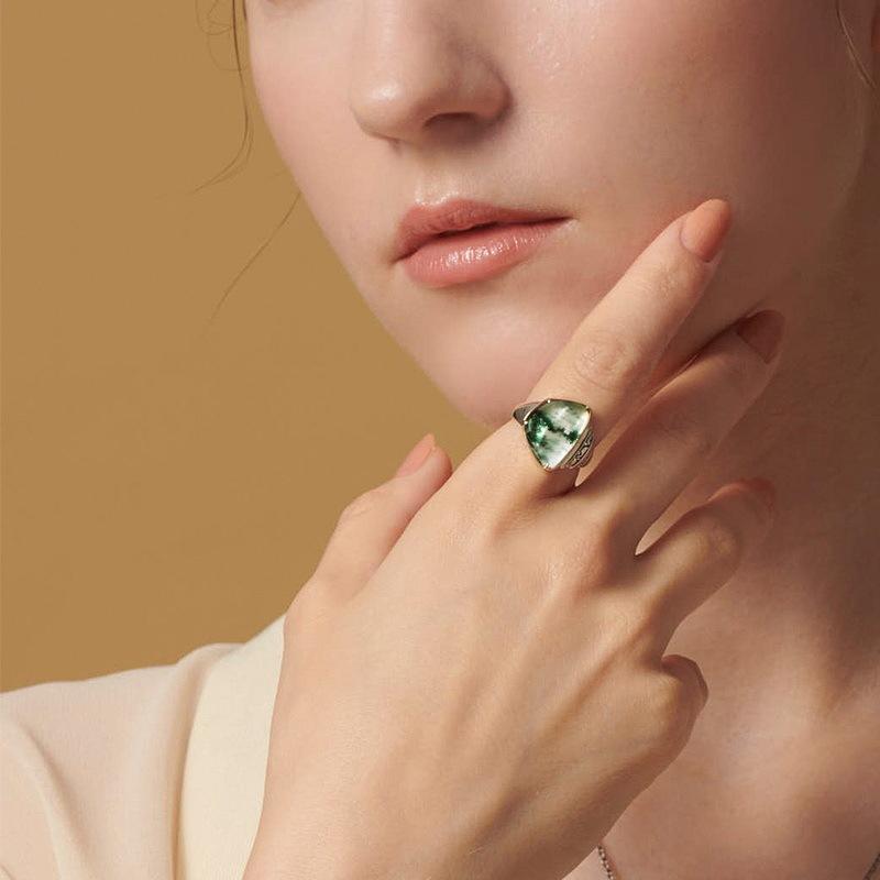 CEDONY | 中性首飾單品 穿越光影的時光軌跡 天然海藻瑪瑙 日系品牌同款 | 項鍊 戒指 耳釘 耳墜-細節圖9