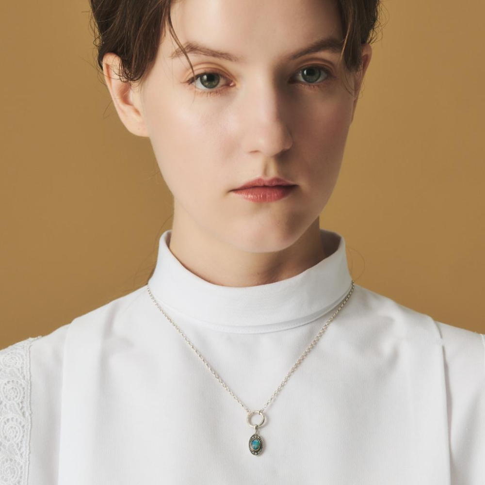 CEDONY | 古羅馬之美 經典純銀做舊首飾 鑲嵌合成藍歐泊 | 吊墜 項鍊 戒指 耳釘 耳墜-細節圖3