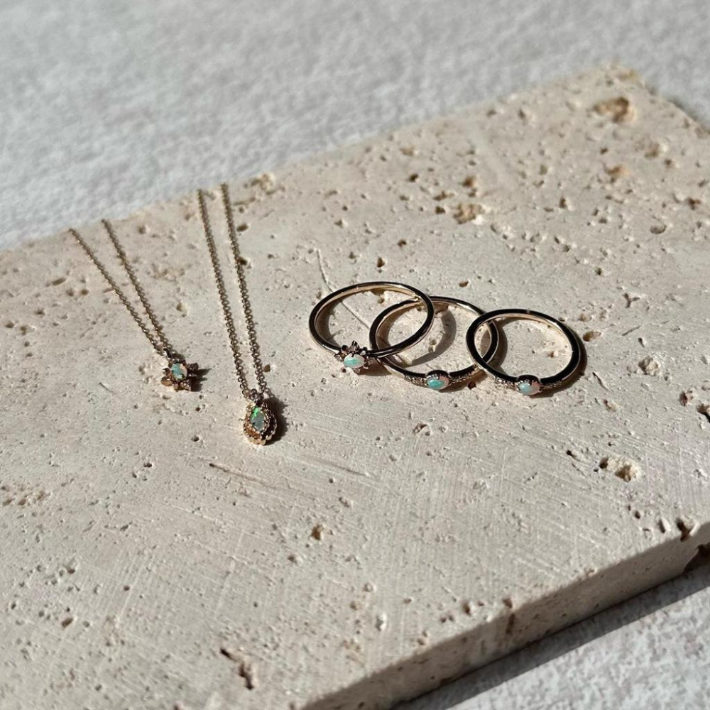 CEDONY | 夢幻多變的遊彩 天然蛋白石 首飾套組 多款可選 日本專櫃設計 | 項鍊 耳釘 耳夾 戒指-細節圖2