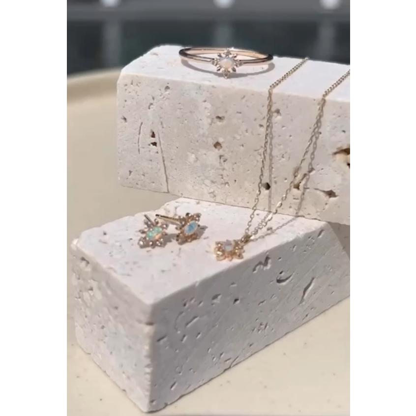 CEDONY | 夢幻多變的遊彩 天然蛋白石 首飾套組 多款可選 日本專櫃設計 | 項鍊 耳釘 耳夾 戒指-細節圖3