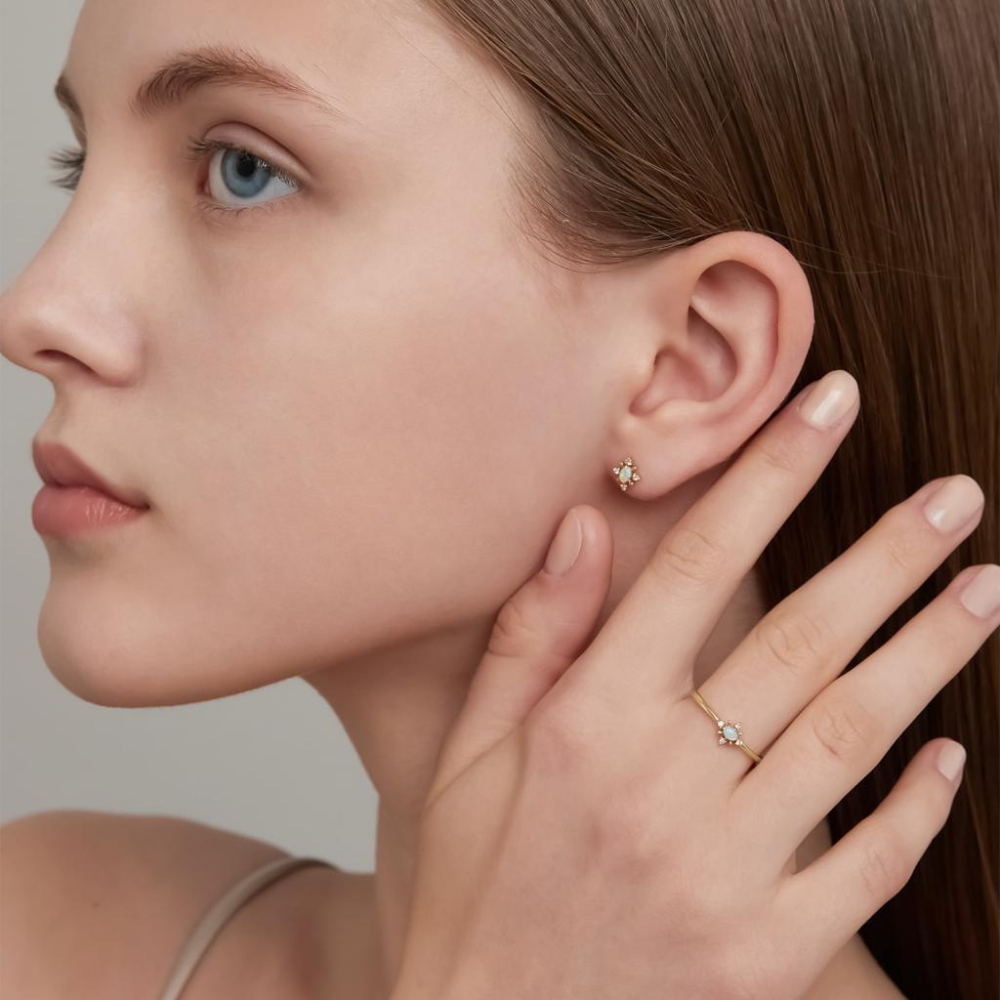 CEDONY | 夢幻多變的遊彩 天然蛋白石 首飾套組 多款可選 日本專櫃設計 | 項鍊 耳釘 耳夾 戒指-細節圖8