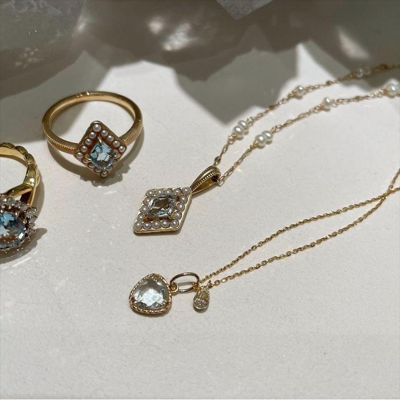 CEDONY | 限量發售隱藏款 天然托帕石與貝殼珍珠圍邊 絕美菱形設計 日本專櫃同款 | 鍊墜 吊墜 戒指 耳釘-細節圖3