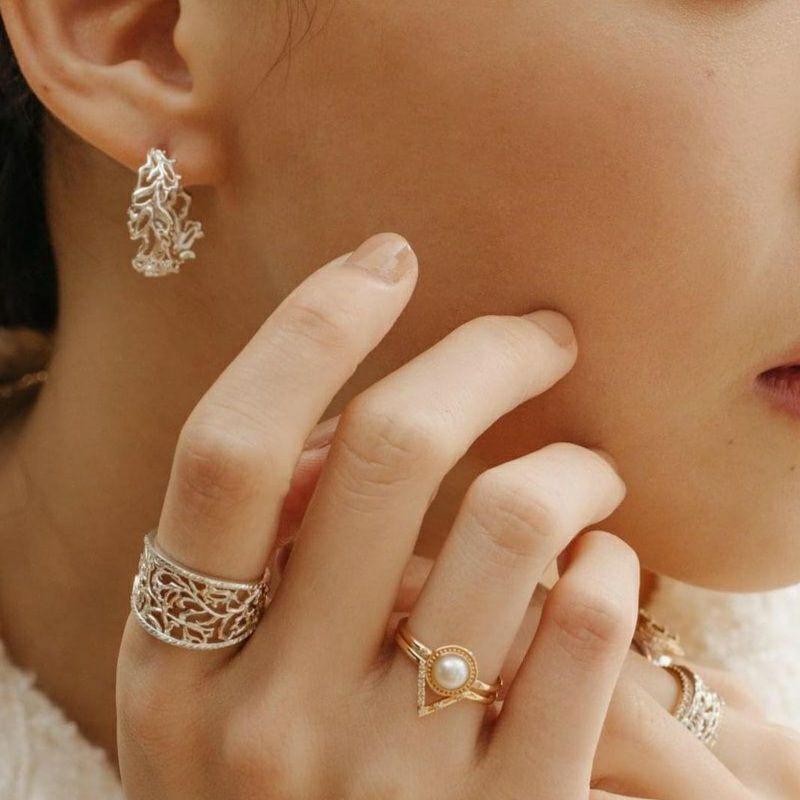 CEDONY | 春季最受歡迎 鬱金香藤蔓雕花系列 純銀首飾單品 日系專櫃同款 | 項鍊 戒指 耳圈 耳環-細節圖6