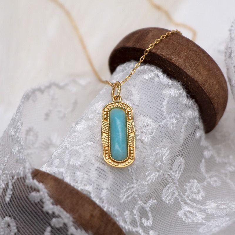 CEDONY | 古典宮廷雕花天河石首飾套組 日本專櫃agete同款 | 項鍊 戒指 耳釘 天河石 亞馬遜石-細節圖2