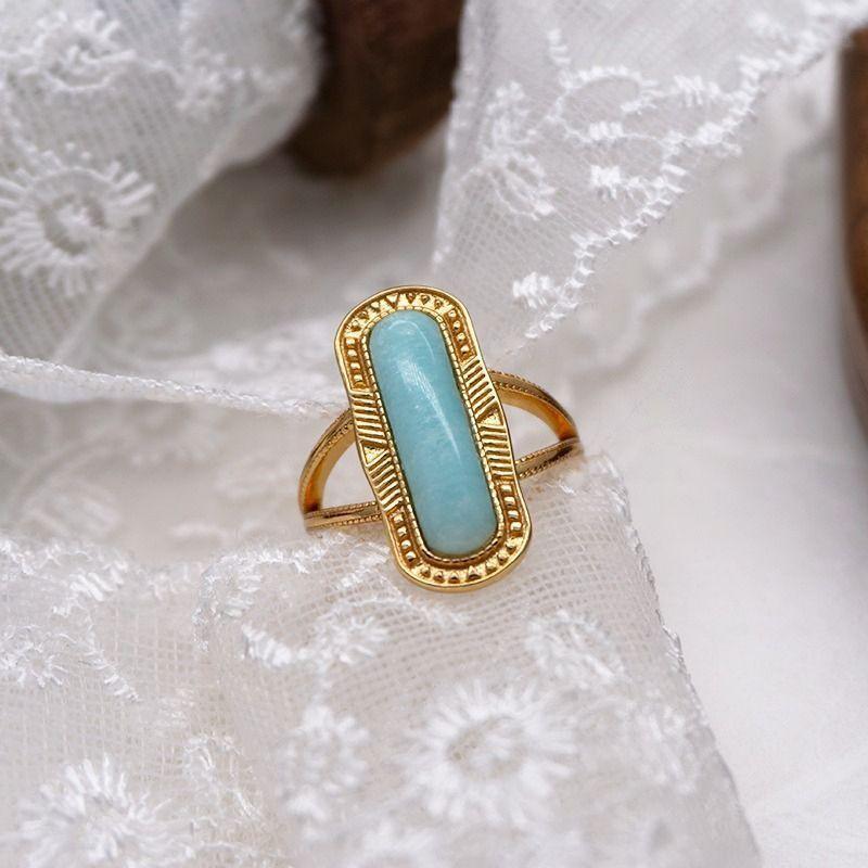 CEDONY | 古典宮廷雕花天河石首飾套組 日本專櫃agete同款 | 項鍊 戒指 耳釘 天河石 亞馬遜石-細節圖3