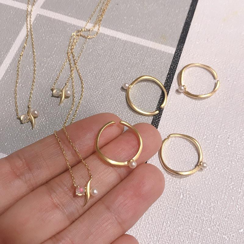 CEDONY | 簡約而優雅的自由曲線 珍珠蛋白石項鍊 珍珠耳骨夾可當尾戒戴 | 項鍊 戒指 耳骨夾 耳夾 尾戒-細節圖5