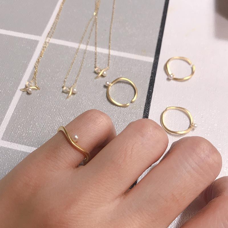 CEDONY | 簡約而優雅的自由曲線 珍珠蛋白石項鍊 珍珠耳骨夾可當尾戒戴 | 項鍊 戒指 耳骨夾 耳夾 尾戒-細節圖6