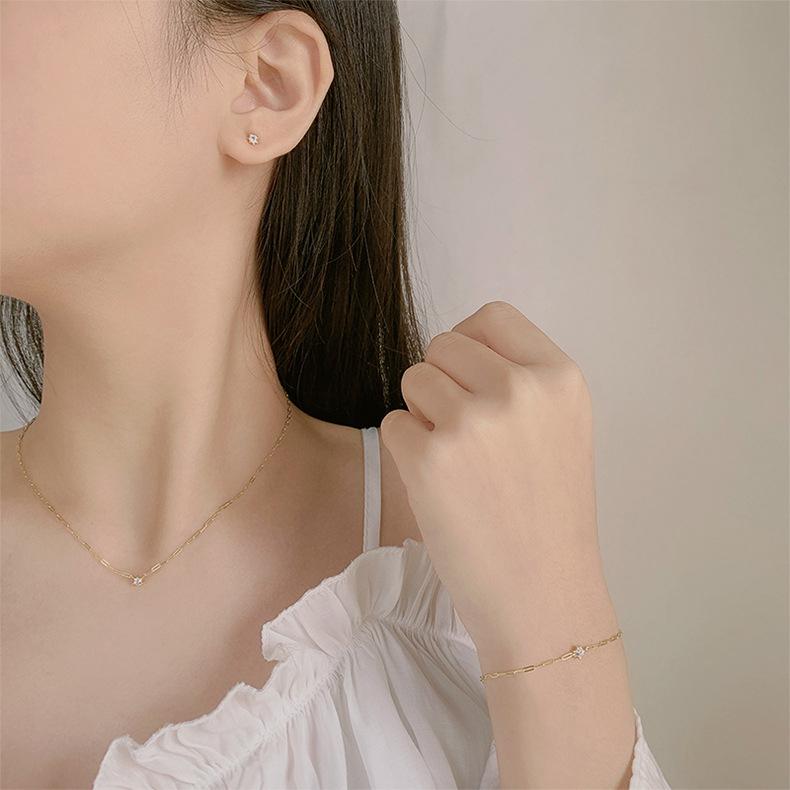 CEDONY | 日系珠寶首飾 璀璨流星白鋯鑽系列 多款可選 日牌同款 | 項鍊 手鍊 耳釘 耳夾-細節圖8