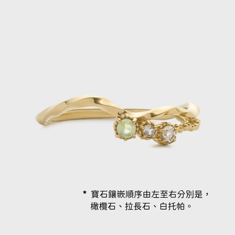 CEDONY｜愛戀交織・雙環疊戴 鑲嵌多顆寶石 極推戒指組合 白托帕海藍寶月光石×橄欖石拉長石白托帕 ✨｜戒指-細節圖4