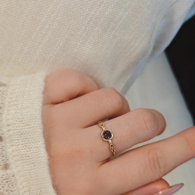 CEDONY｜閃耀宇宙星河 雙層石工藝系列 紫金石拼貼白水晶 復古花紋設計 星夜光芒｜吊墜 項鍊 戒指 耳釘 耳夾-細節圖6