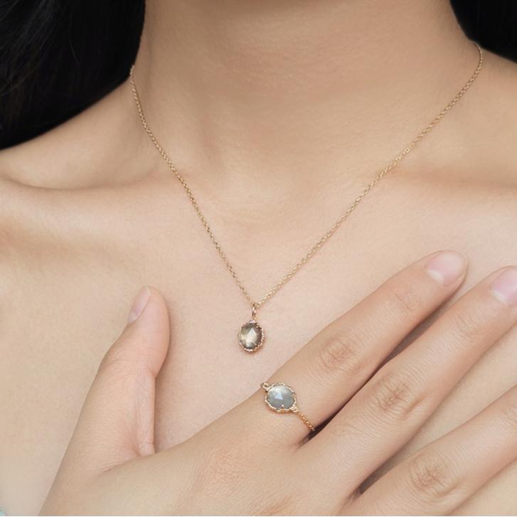 CEDONY｜正反皆美 ✨ 雙面鏡花 迷幻之美 茶水晶 × 白蝶貝 兩戴式設計 滑動式機關｜項鍊 手鍊 戒指-細節圖6