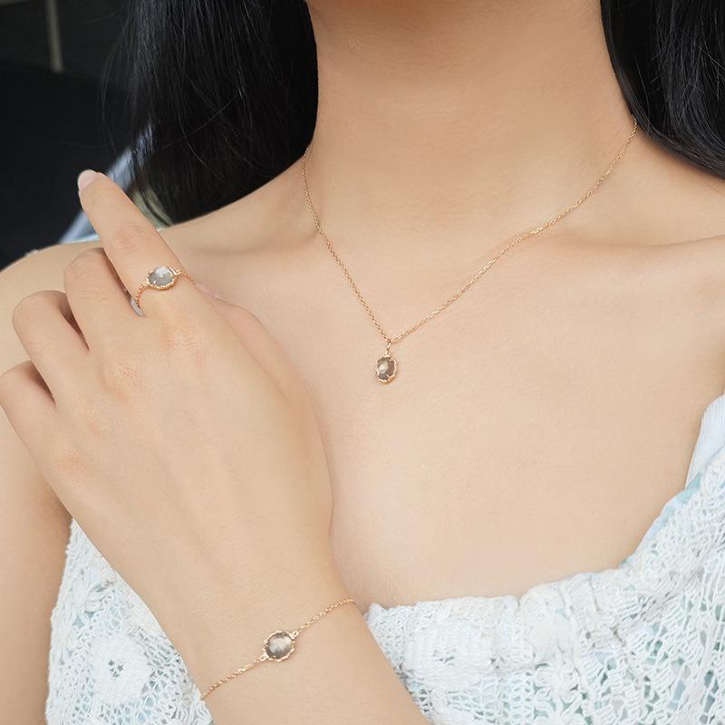 CEDONY｜正反皆美 ✨ 雙面鏡花 迷幻之美 茶水晶 × 白蝶貝 兩戴式設計 滑動式機關｜項鍊 手鍊 戒指-細節圖7