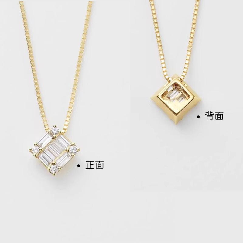 CEDONY｜專櫃品質 💎 滿鑲方塊項鍊 可滑動調整 多種戴法 白鋯石拼接 菱形滿鑽 通體S925純銀｜項鍊-細節圖2