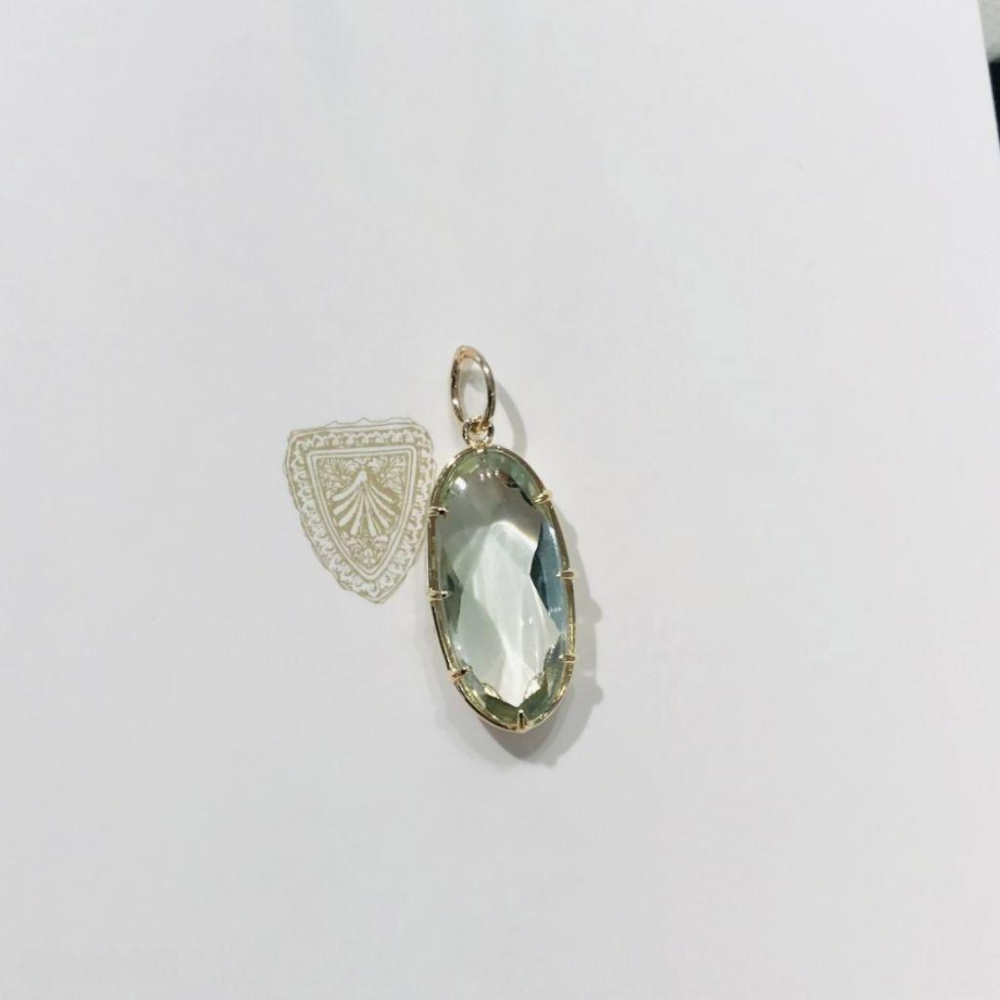 CEDONY｜綠意蔓延 夏日清新 天然綠水晶 透明光澤感 復古鏤空雕花鑲台｜戒指 吊墜 項鍊-細節圖2
