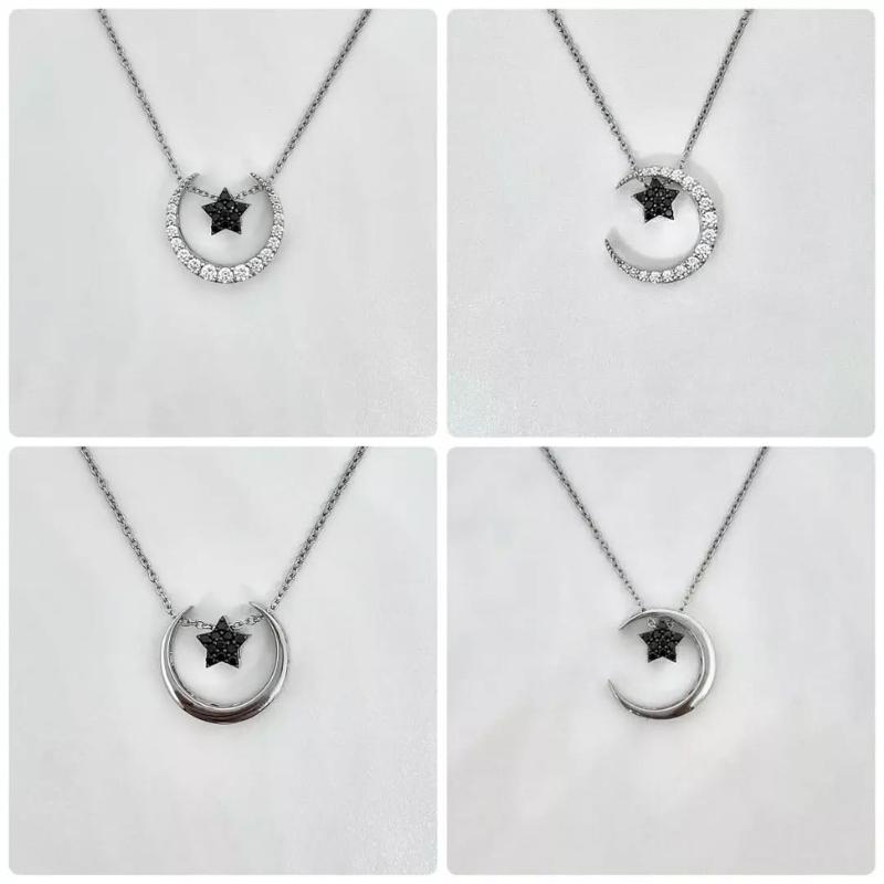 CEDONY | 星月閃耀 多種戴法設計 精緻百搭單品 月亮星星鋯石項鍊 金銀雙色可選 百變搭配 | 項鍊-細節圖5