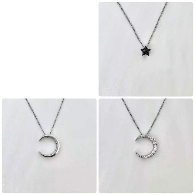 CEDONY | 星月閃耀 多種戴法設計 精緻百搭單品 月亮星星鋯石項鍊 金銀雙色可選 百變搭配 | 項鍊-細節圖6