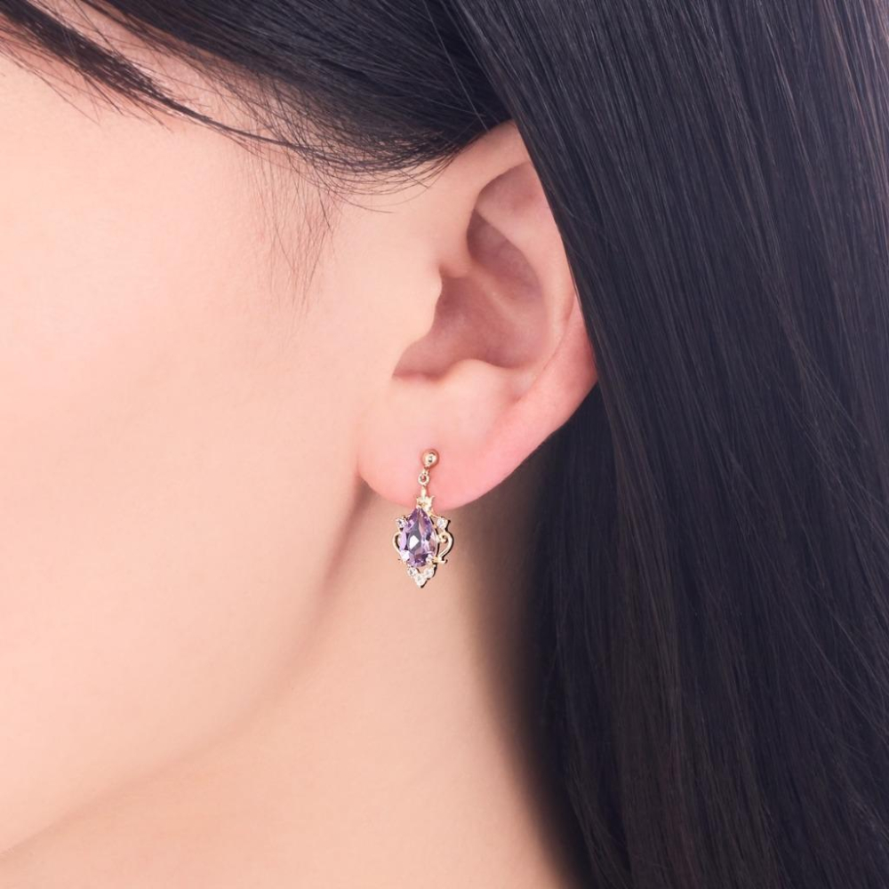 CEDONY | 獨家打造 絢麗春季氣息 彩虹調色盤 五色天然水晶宮主花邊 天然彩寶首飾套組  | 項鍊 耳釘 耳夾-細節圖4