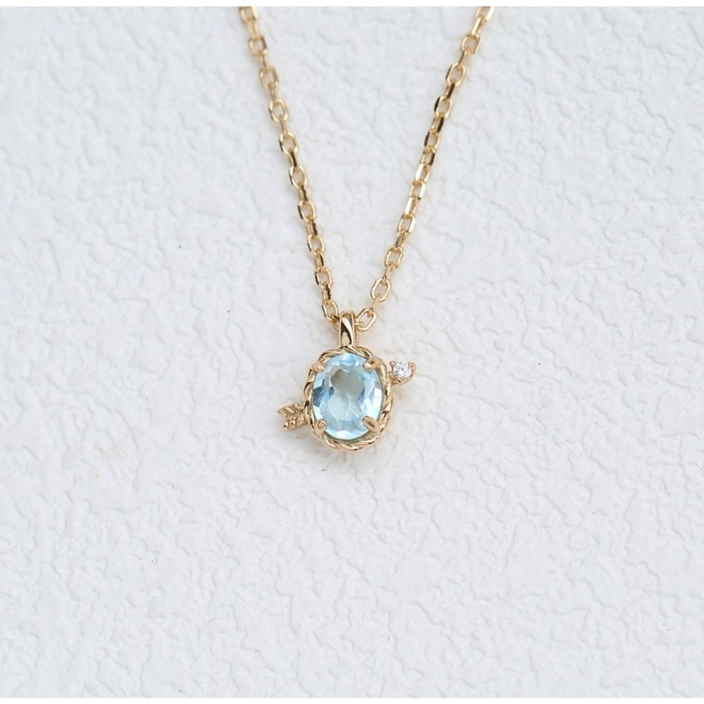 CEDONY | 浪漫輕奢禮物 情侶首選 水藍色托帕石 愛神之石 邱比特之箭 日本品牌同款 | 項鍊 耳釘 耳夾 戒指-細節圖5