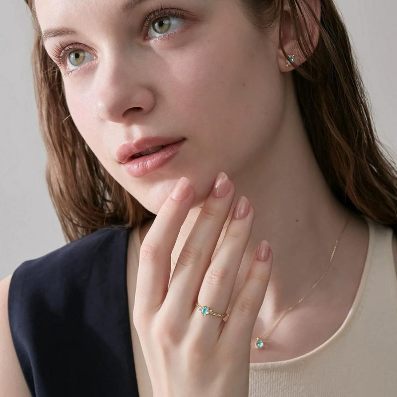 CEDONY | 浪漫輕奢禮物 情侶首選 水藍色托帕石 愛神之石 邱比特之箭 日本品牌同款 | 項鍊 耳釘 耳夾 戒指-細節圖6