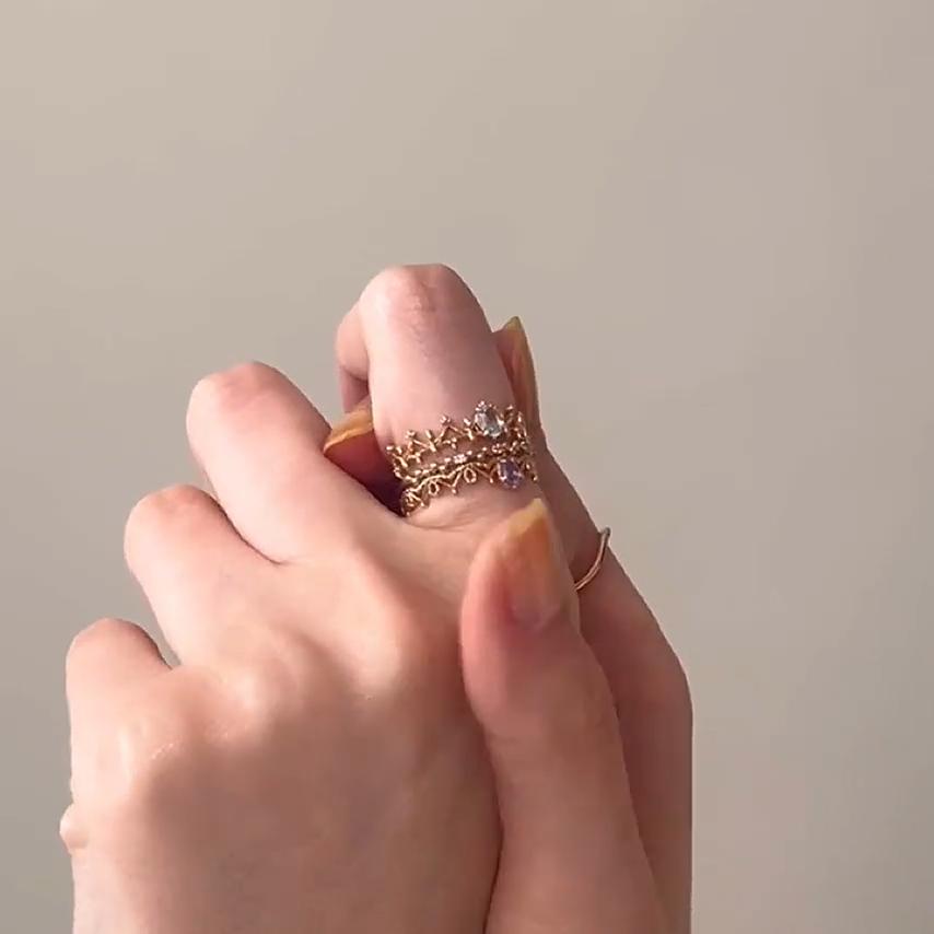 CEDONY｜繽紛夢幻的秘密花園 指上花園系列 多款彩色天然寶石戒指 皇冠造型戒指 三層戒指 疊戴花園風格｜戒指-細節圖3