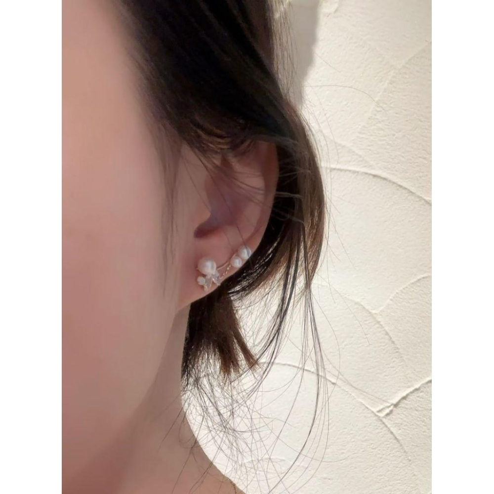 CEDONY｜花嫁新娘 貴婦氣質首選 天然珍珠 優雅光澤感 耳排式耳環 多種戴法｜耳排-細節圖4