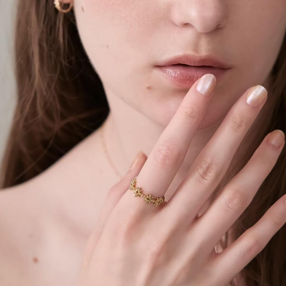 CEDONY｜氣質復古疊戴戒指 結構華麗 細膩紋路 天然坦桑石 閃耀紫金石 日本八芒星設計｜戒指-細節圖2