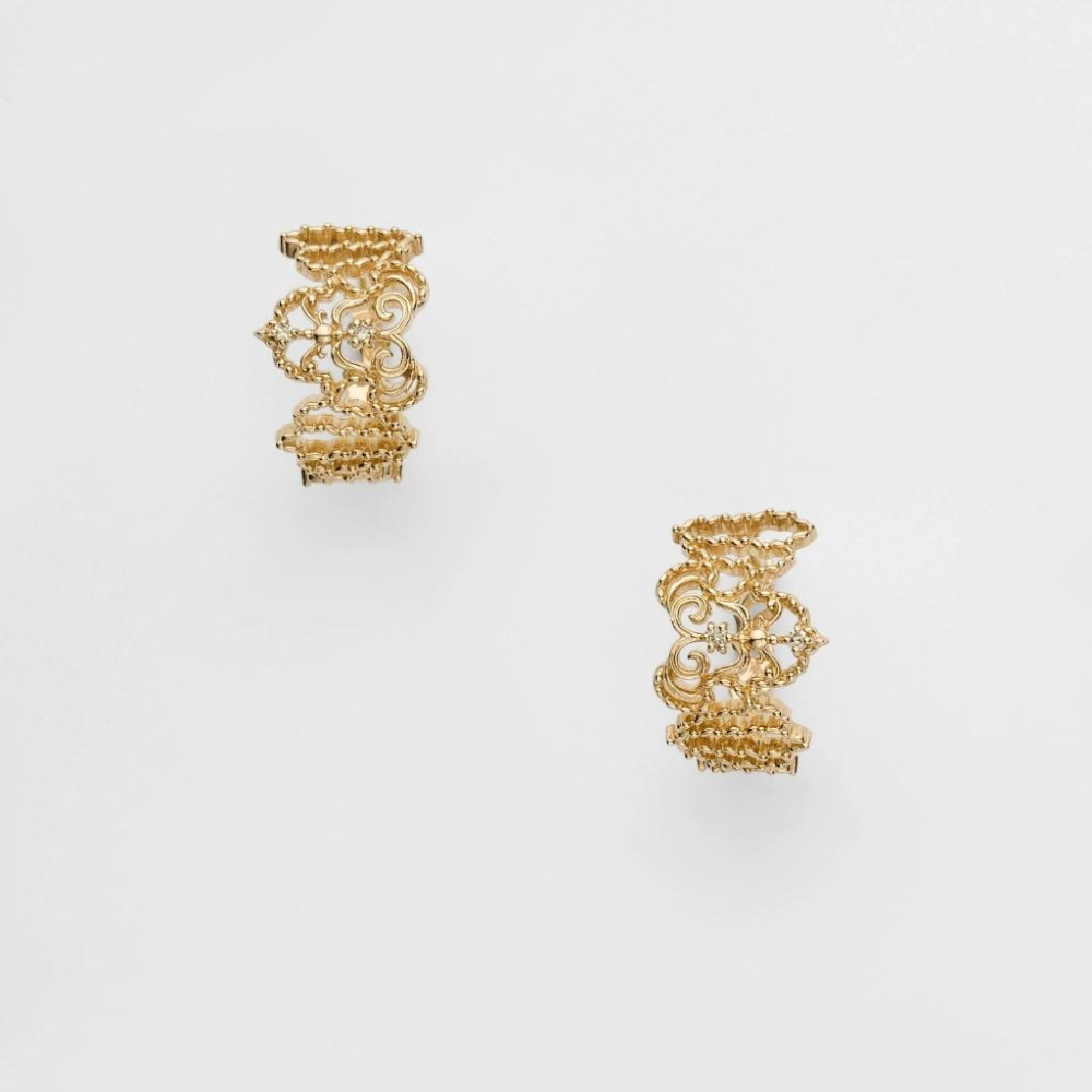 CEDONY | 復古金雕典藏設計 經典鏤空蕾絲皇冠系列 中古世紀紋路 富貴繁華 許我耀眼｜耳環 耳扣 戒指-細節圖2