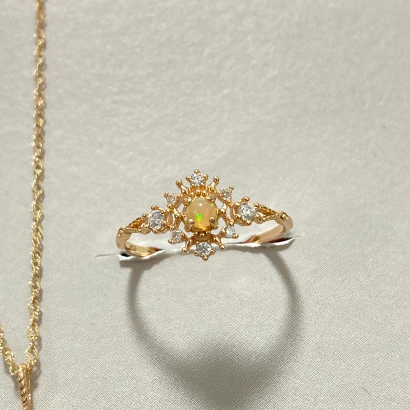 CEDONY｜雪花落在心上暖暖的 冬日輕奢浪漫 天然蛋白石 澳洲進口 幻彩雪花 S925銀鍍14K金｜項鍊 戒指-細節圖3