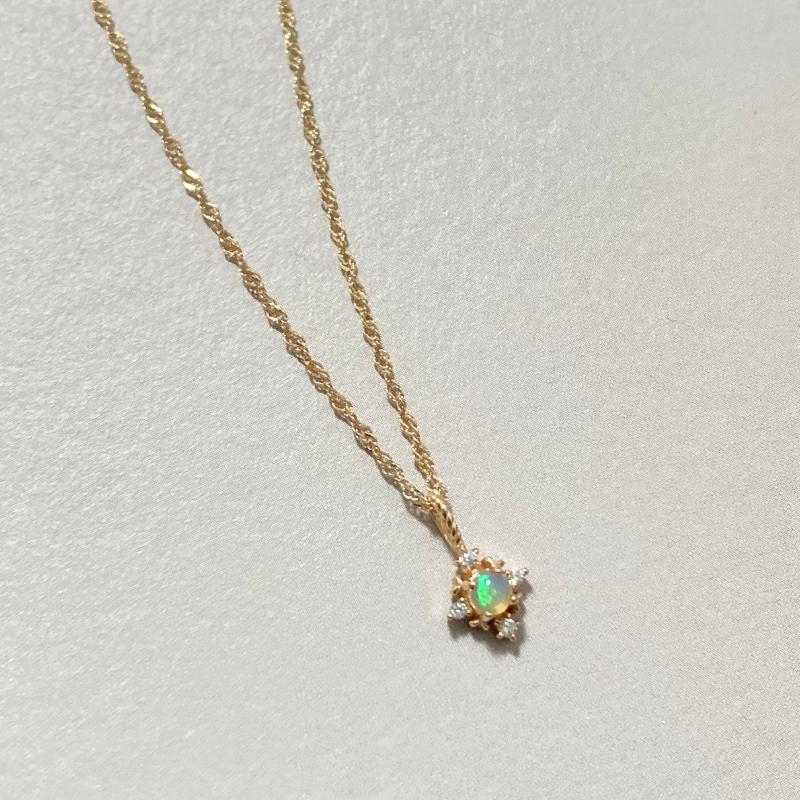 CEDONY｜雪花落在心上暖暖的 冬日輕奢浪漫 天然蛋白石 澳洲進口 幻彩雪花 S925銀鍍14K金｜項鍊 戒指-細節圖4