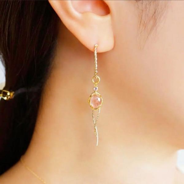 CEDONY | 春季調色盤耳環套組 天然草莓晶 新鮮莓果 耳環套組 可拆卸使用 日牌同款 | 耳環 耳圈 耳墜-細節圖3