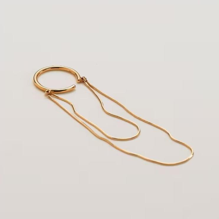 CEDONY | 蛇鍊極簡垂墜耳環 俐落流線設計 氣質簡約 自然垂墜感 | 蛇骨鍊 項鍊 耳骨夾 耳夾 耳釘-細節圖6