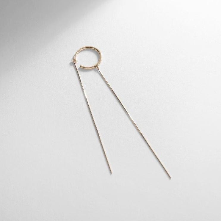 CEDONY | 蛇鍊極簡垂墜耳環 俐落流線設計 氣質簡約 自然垂墜感 | 蛇骨鍊 項鍊 耳骨夾 耳夾 耳釘-細節圖8