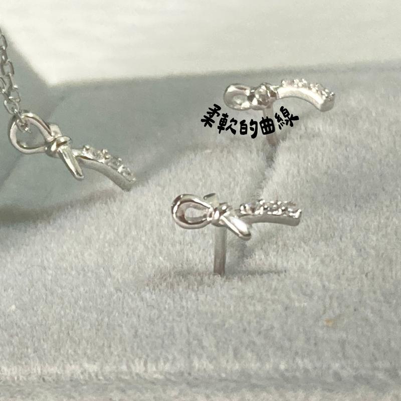 CEDONY | 輕奢迷你珠寶 柔軟曲線與璀璨白鋯的完美邂逅💎 緞帶蝴蝶結造型首飾 日牌同款 | 項鍊 耳釘 耳夾-細節圖6