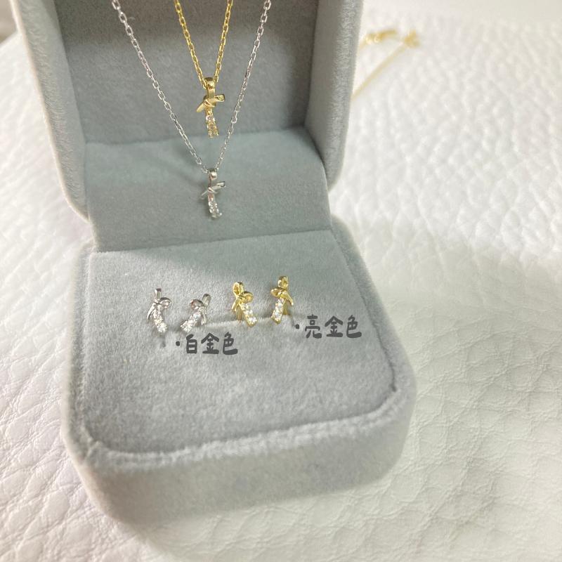 CEDONY | 輕奢迷你珠寶 柔軟曲線與璀璨白鋯的完美邂逅💎 緞帶蝴蝶結造型首飾 日牌同款 | 項鍊 耳釘 耳夾-細節圖7