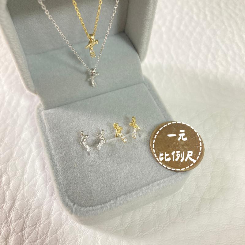 CEDONY | 輕奢迷你珠寶 柔軟曲線與璀璨白鋯的完美邂逅💎 緞帶蝴蝶結造型首飾 日牌同款 | 項鍊 耳釘 耳夾-細節圖8