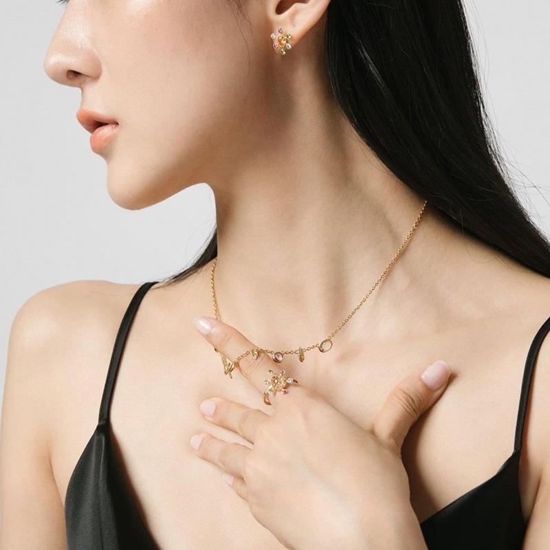 CEDONY | 日系輕奢純手工 輕巧羽毛 彩虹曙光首飾套組 日本專櫃同款 | 項鍊 手鍊 耳釘 戒指-細節圖4