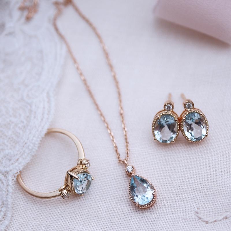 CEDONY | 日系輕奢珠寶首飾 純淨心靈的寄託 清新天空藍托帕石首飾 日本專櫃同款 | 項鍊 耳釘 耳夾 戒指-細節圖4