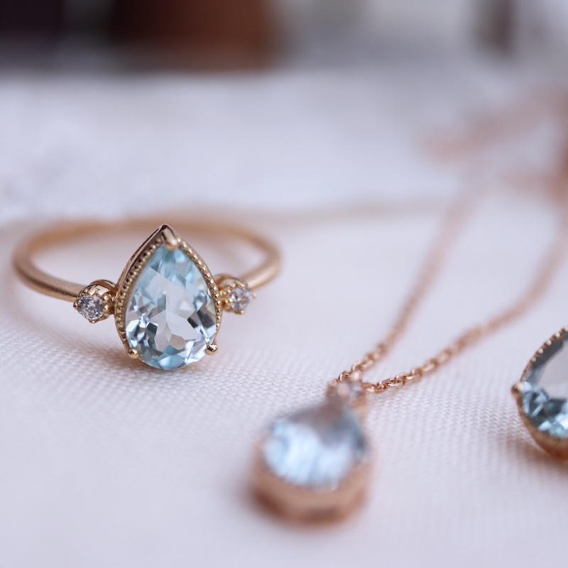 CEDONY | 日系輕奢珠寶首飾 純淨心靈的寄託 清新天空藍托帕石首飾 日本專櫃同款 | 項鍊 耳釘 耳夾 戒指-細節圖5