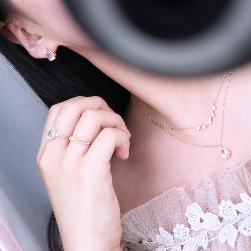 CEDONY | 日系輕奢珠寶首飾 純淨心靈的寄託 清新天空藍托帕石首飾 日本專櫃同款 | 項鍊 耳釘 耳夾 戒指-細節圖7