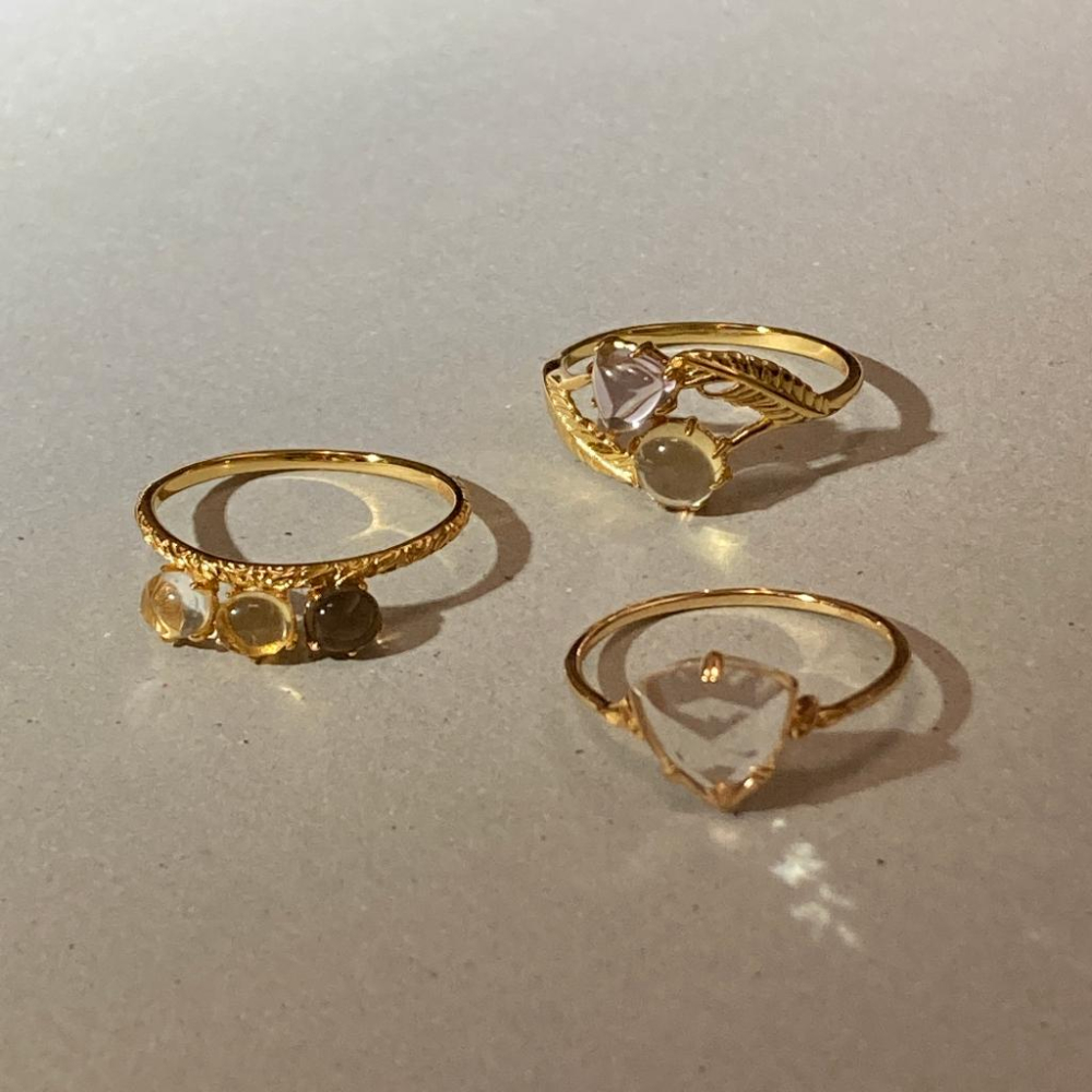 CEDONY | 秋冬單品系列 復刻日系輕奢首飾 多款鑲嵌天然水晶戒指 日本專櫃agete同款 | 戒指 紫水晶 黃水晶-細節圖2