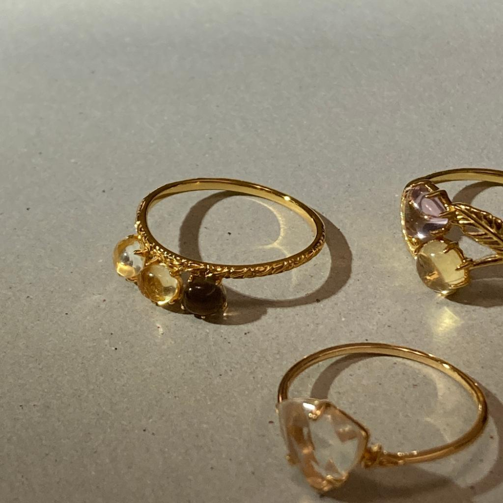 CEDONY | 秋冬單品系列 復刻日系輕奢首飾 多款鑲嵌天然水晶戒指 日本專櫃agete同款 | 戒指 紫水晶 黃水晶-細節圖4