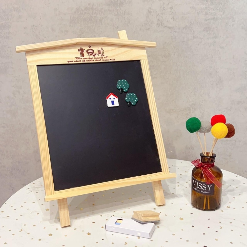 台灣現貨📋 木質黑白板 黑板 白板 造型黑板 可吊掛 公佈欄價目欄 實木 磁鐵 雙面 立式 磁性 留言公告 備忘錄-規格圖5