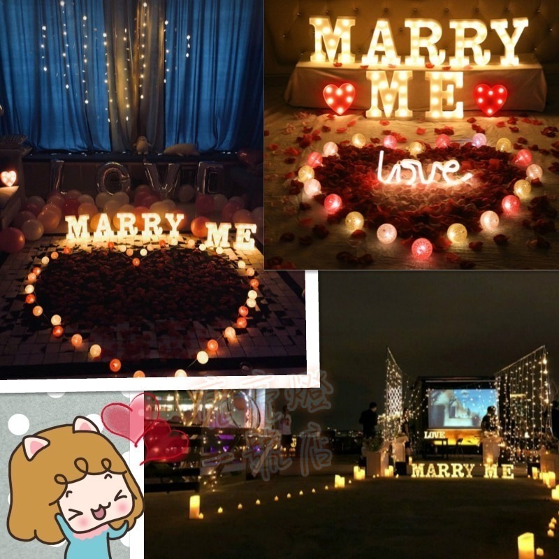 台灣現貨💜 浪漫求婚 英文字母燈 求婚爆款 字母燈 生日道具 LED造型燈 浪漫燈座 告白表白燈 數字燈 浪漫 拍攝-細節圖6