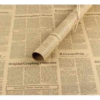 A.復古英文牛皮包裝紙-黑色