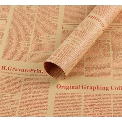 台灣現貨🥑 復古英文牛皮包裝紙 裝飾紙 禮品包裝 素材 手作 英文報紙 花束包裝 拍照道具 英文紙頁 手帳素材 包裝-規格圖8