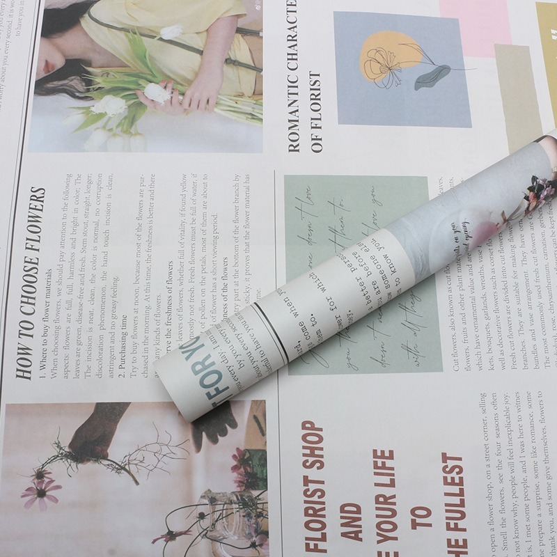 H.彩色英文報紙包裝紙-原色