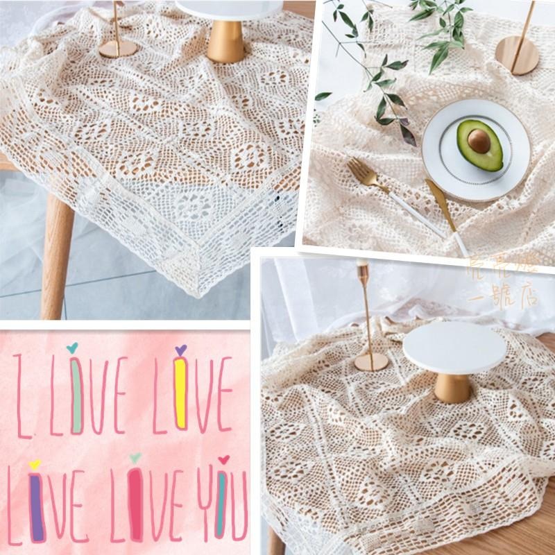 💞台灣現貨💞法式浪漫復古鏤空桌布 鏤空編織背景布 冷淡風 鈎針 蕾絲桌布 鏤空花邊台布 餐墊 桌墊 桌旗 拍攝背景 道具-細節圖3
