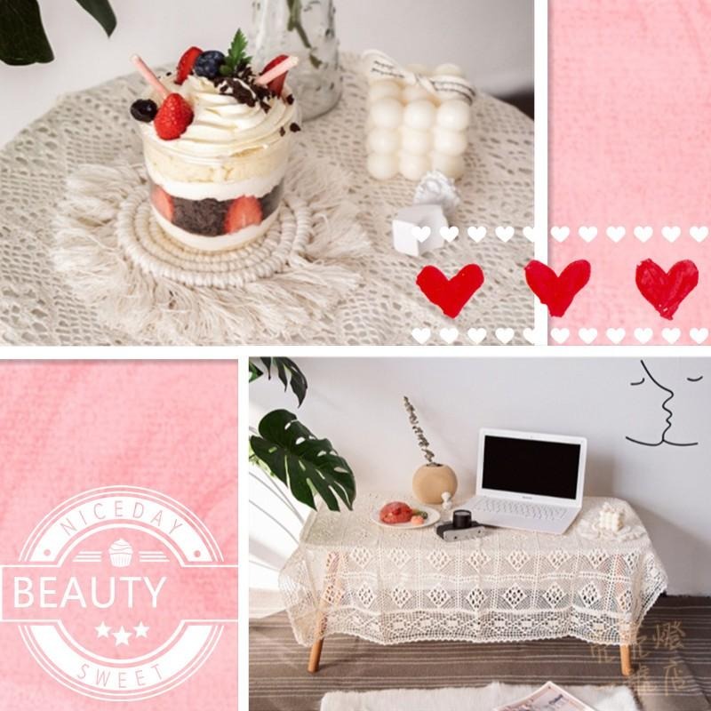 💞台灣現貨💞法式浪漫復古鏤空桌布 鏤空編織背景布 冷淡風 鈎針 蕾絲桌布 鏤空花邊台布 餐墊 桌墊 桌旗 拍攝背景 道具-細節圖7