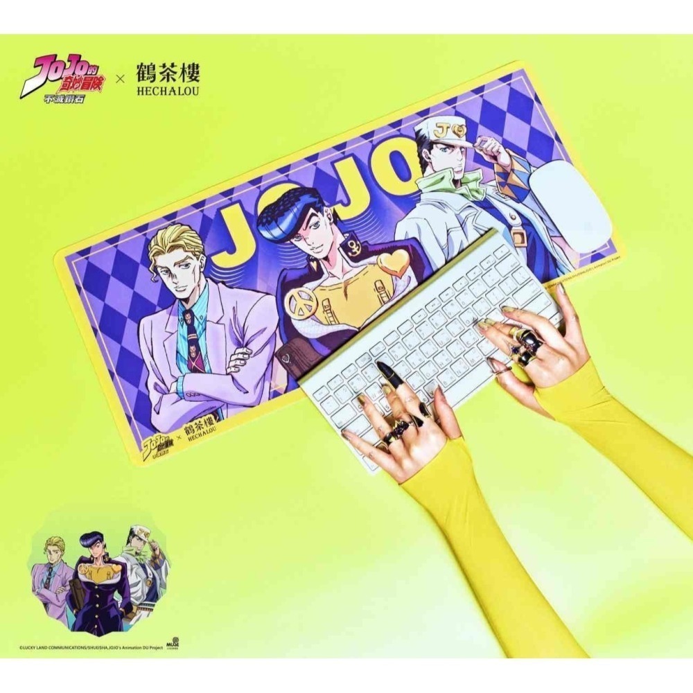 現貨 鶴茶樓 JoJo 奇妙冒險 不滅鑽石 限量聯名周邊 野餐墊 滑鼠墊 撲克牌 杯墊 抱枕 手機支架 飲料提袋 玻璃杯-細節圖7
