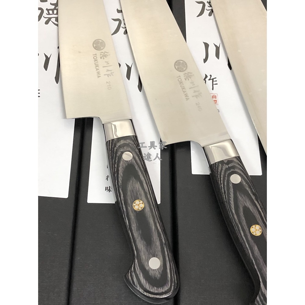 「工具家達人」 德川作 牛刀 鉬釩鋼 全鋼 口金主廚刀 料理刀 西餐刀 菜刀-細節圖3